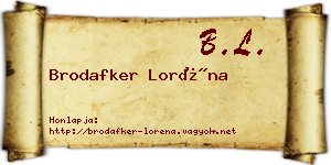 Brodafker Loréna névjegykártya
